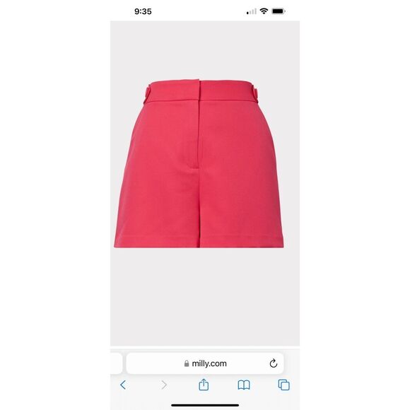 MILLY Aria Cady Sz 2 Button Tab Shorts MILLY Pink - Picture 6 of 9